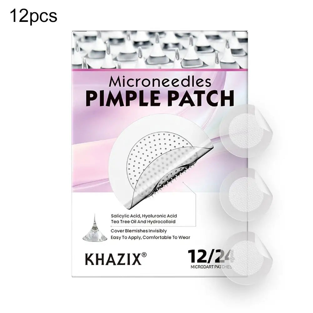 12/24PCS Micro Needle Pimple Patch Hydrocolloid Micropoint Pimple Patch For Acne Pimples Overnight, Invisible Acne Cover Patches Oasis Select purple-12pcs
