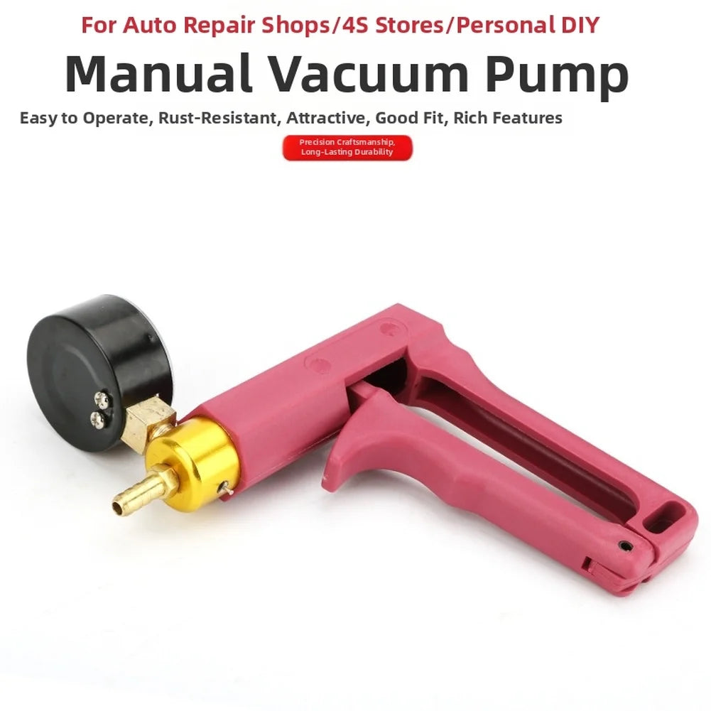 Vacuum Pump for Automotive Brake Maintenance Manual with Rubber Hose 120ml Tank Dual Scale Gauge and Steel Base Oasis Select