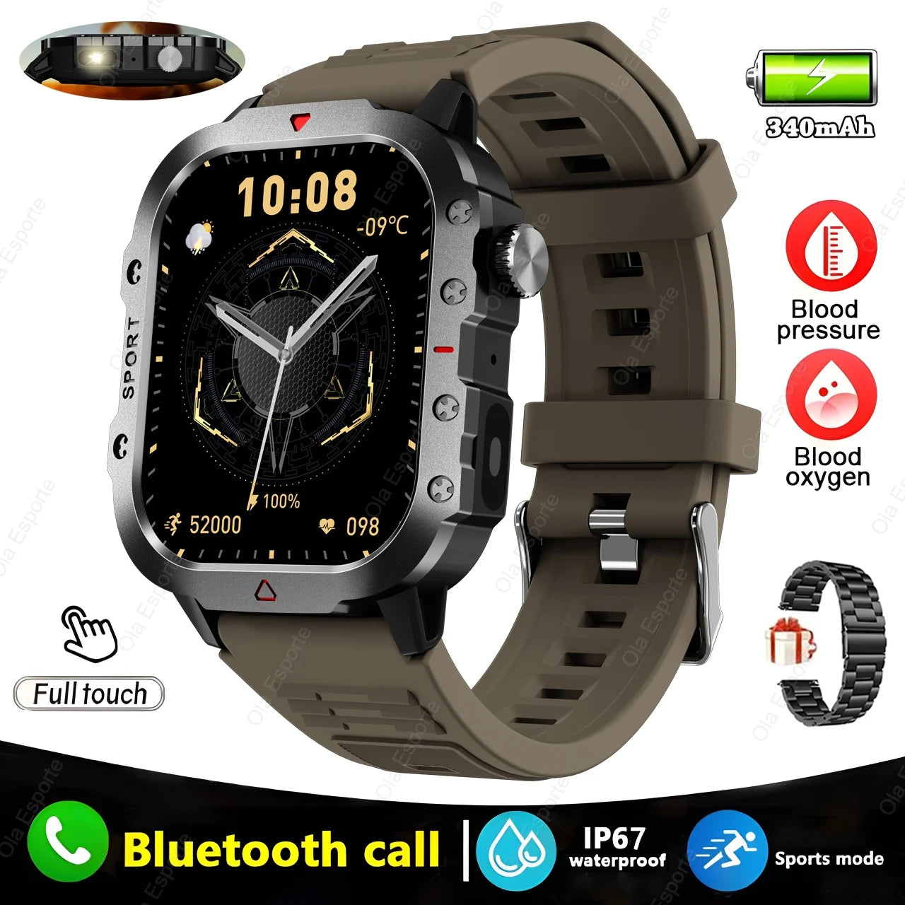 HW12 Military Sport Smartwatch 2.01" AMOLED Bluetooth 3ATM