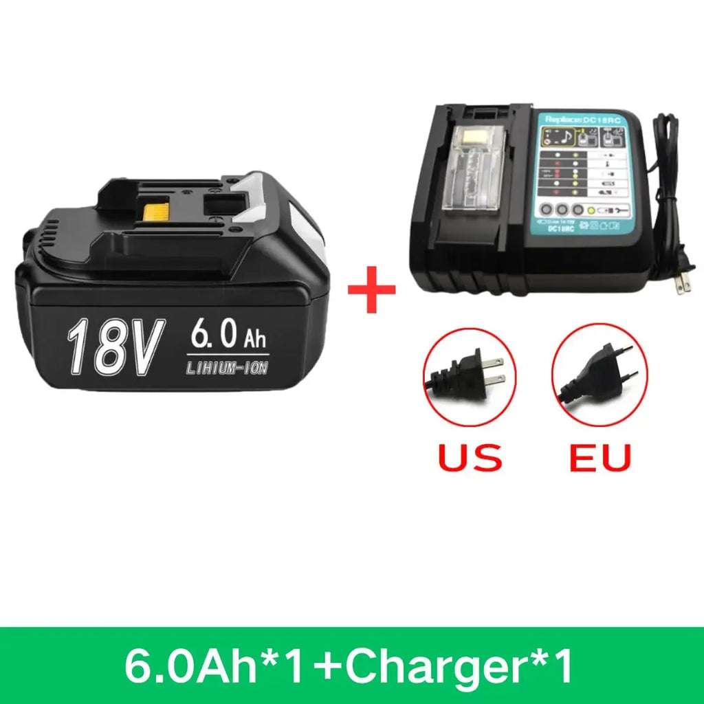For Makita 18V 6Ah8Ah12Ah Battery Rechargeable Battery 18650 Lithium-ion Cell Suitable For Makita Power Tool Oasis Select 6Ah 1pcs 1charge
