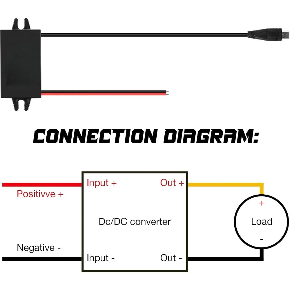 Waterproof 12V To 5V Converter DC-DC Buck Module Micro USB Power Adapter Power Converter Regulator For Car Audio Walkie Talkie Oasis Select