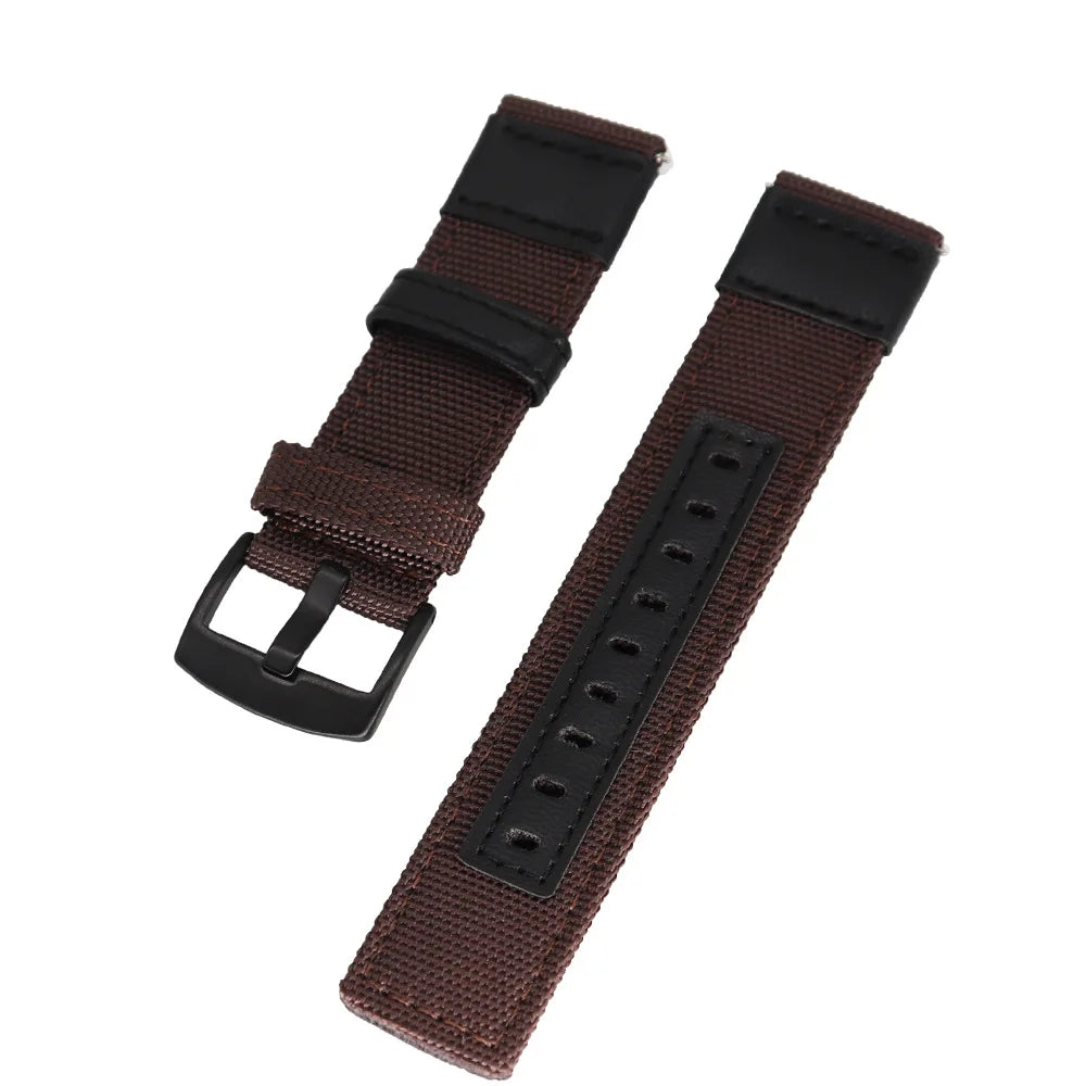 Original 20mm 22mm Nylon Strap Canvas Straps Leather Strap Quick Release Strap Sports Band FOR Huawei GT4 Bracelet For Samsung Oasis Select