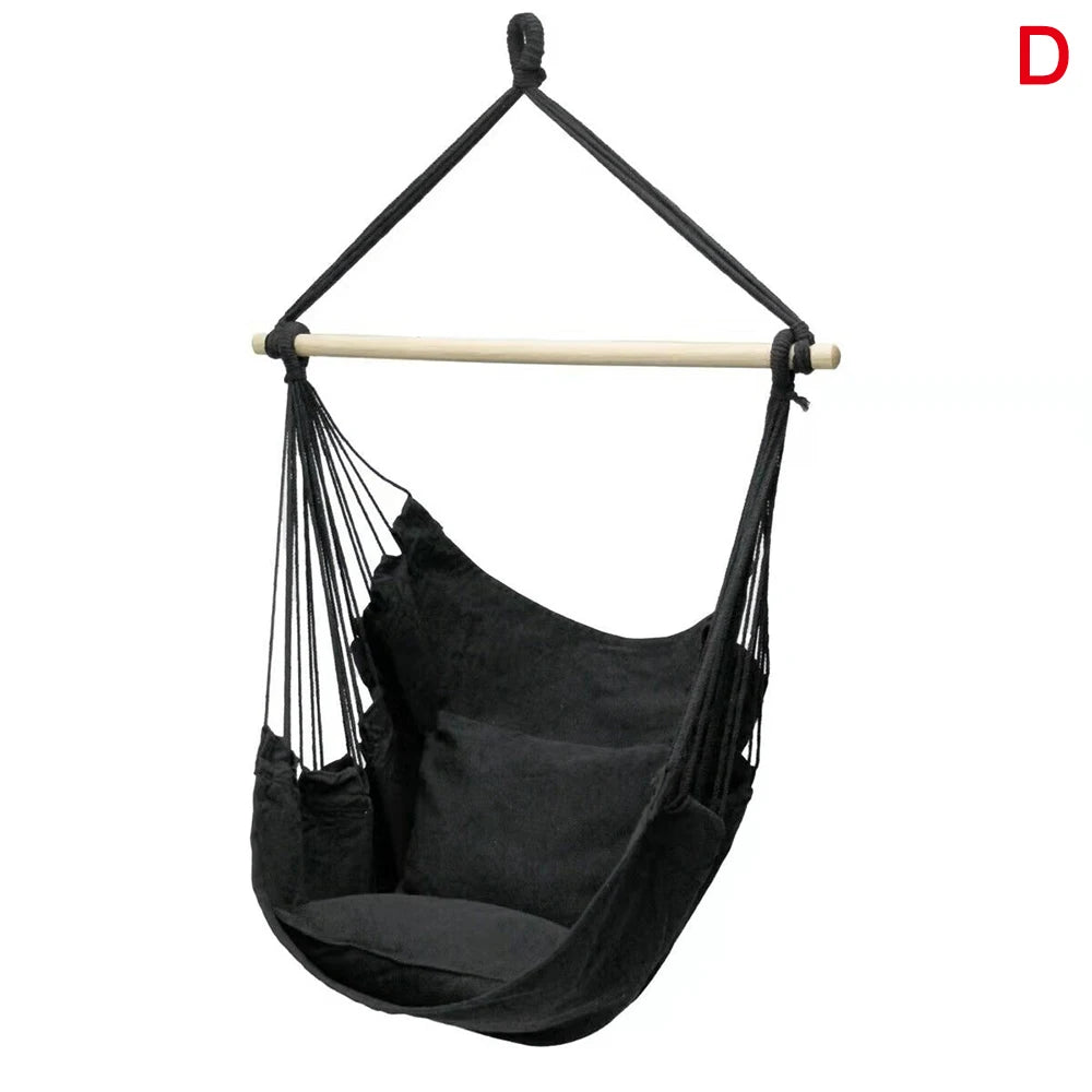 Outdoor Indoor Camping Rope Bed Home Garden Hanging Chair Fabric 120KG Hanging Hammock Hammock Chair Hammock Swings Swing Seat Oasis Select D