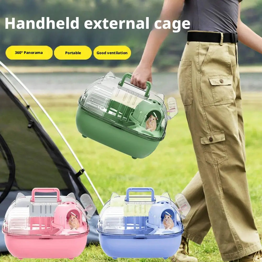 Transparent Hamster Carry Cage – Portable Small Pet Carrier
