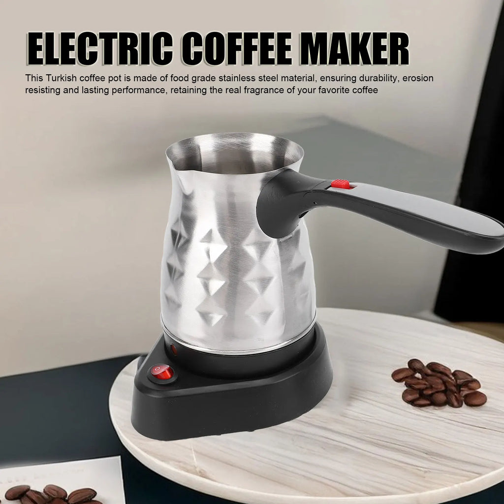 Stainless steel electric coffee pot Turkish household small hand-brewed coffee machine pot electric hot coffee pot Oasis Select Diamond pattern US