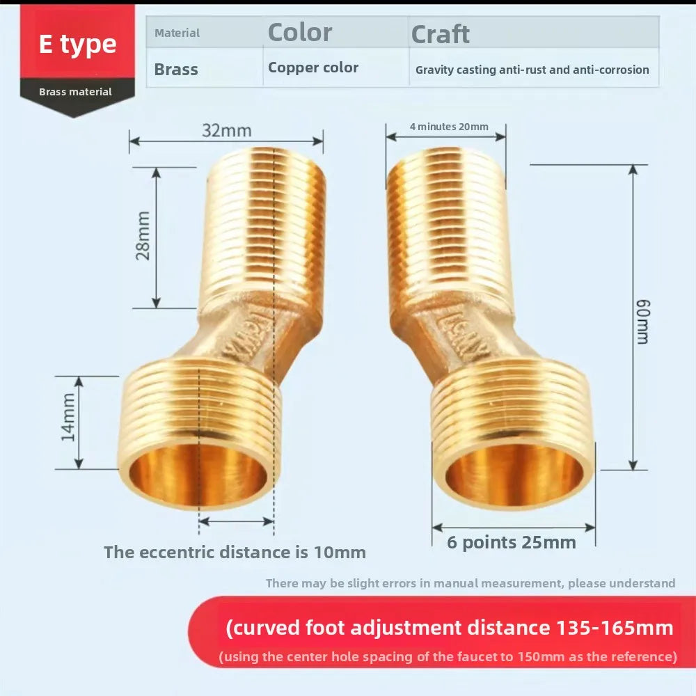 1pcsStainless Steel Angled Curved Foot 360° Rotatable Angle Adjustment Shower Faucet Adapter Wall Mounted Eccentric Screw Corner Oasis Select