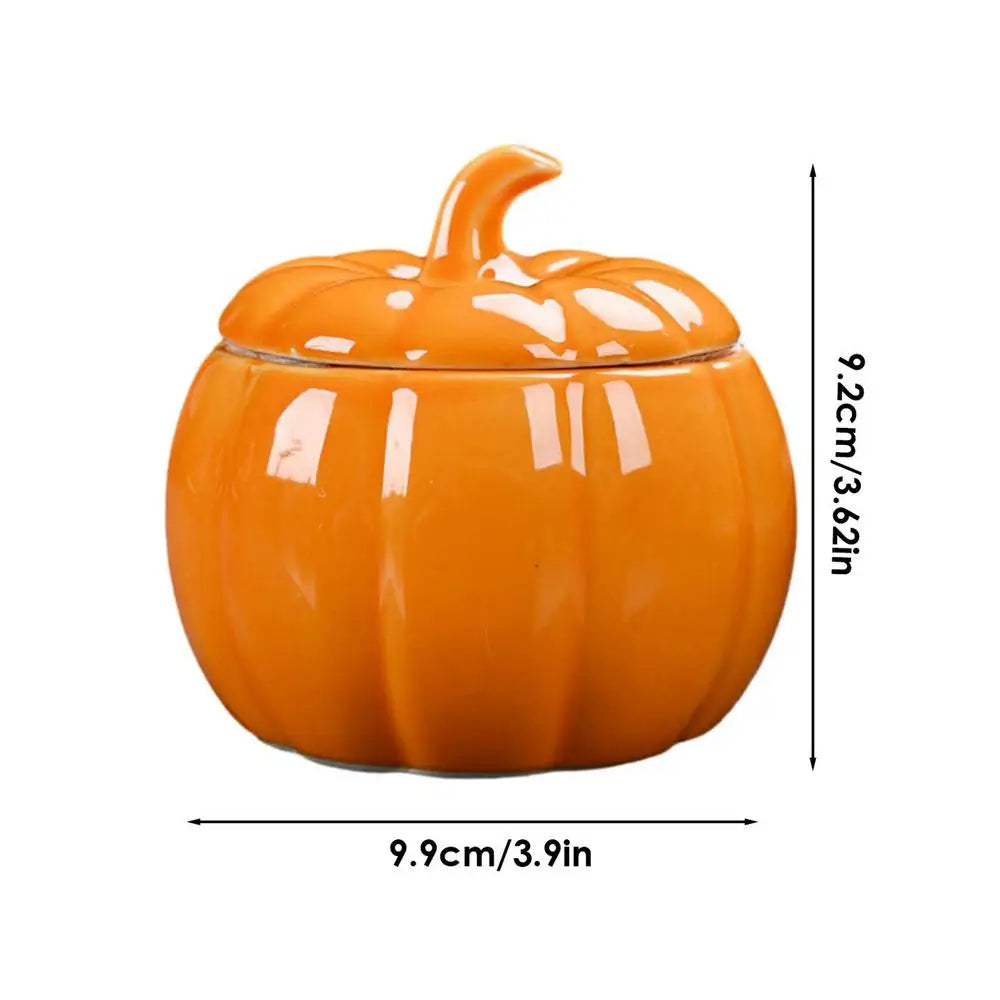 Pumpkin Jar Cookie Jar Pumpkin Ceramic Figurine Thanksgiving Fall Home Decor Harvest Food Canisters for Party Bedroom Living Oasis Select S