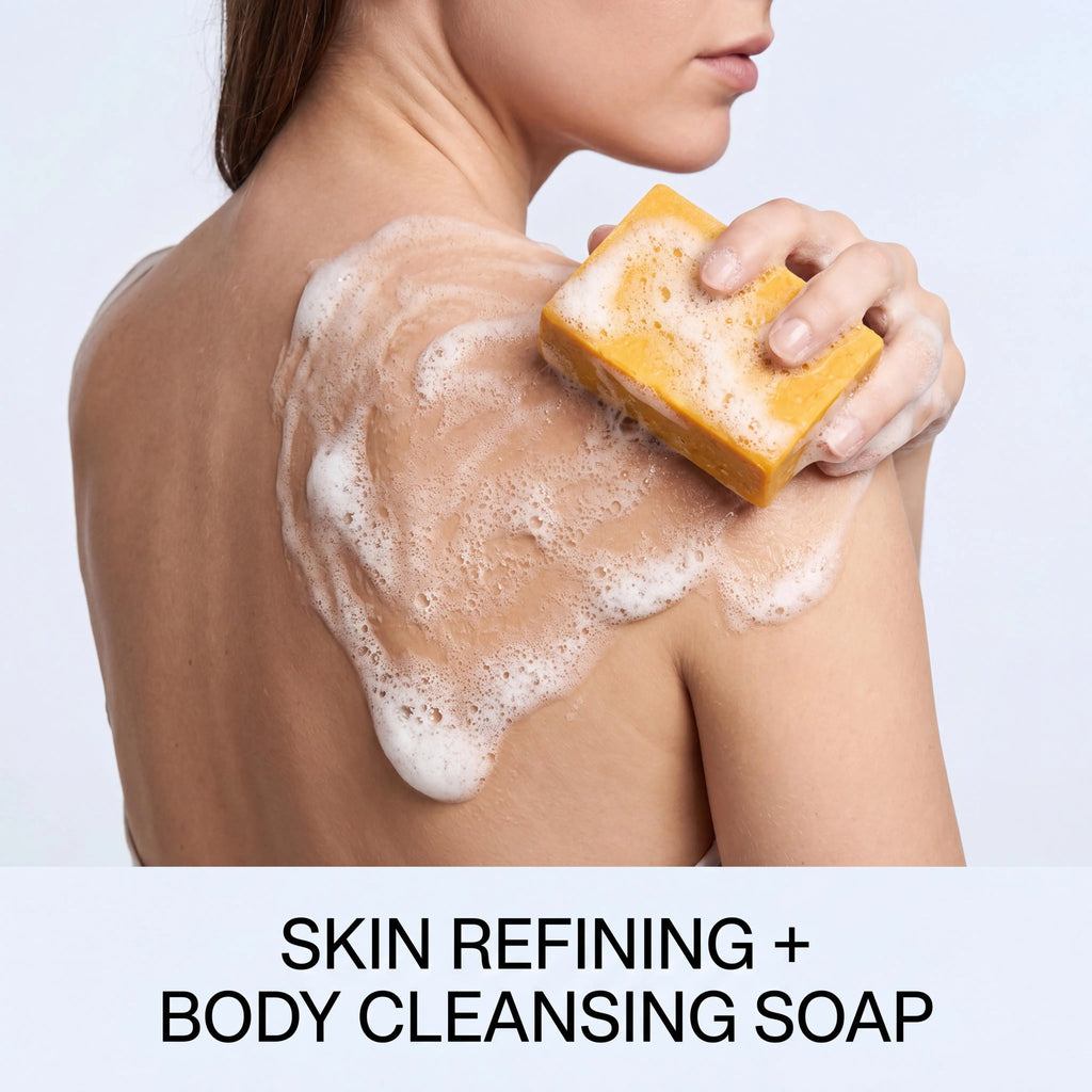 Exfoliating Body Cleansing Soap Eliminate Back Pimples Fade Acne Marks Deep Clean Dirt Oil Control Turmeric Exfoliate Soap Bar Oasis Select