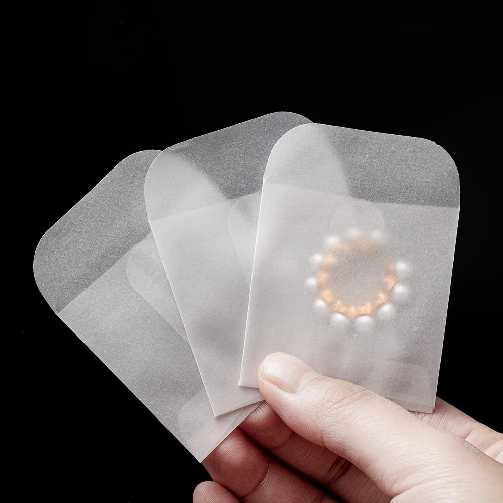 50pcs Mini Glassine Flat Paper Bags Small Glassine Envelopes Bags for Storing Photos Stamps Ring Earring Jewellery Coin Storage Oasis Select