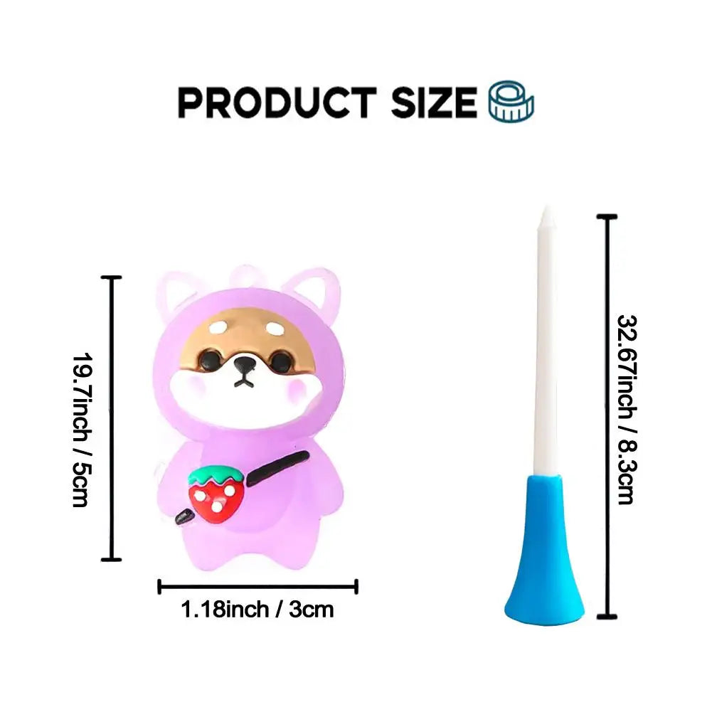 1Pcs Golf Rubber Tees With Flashing Light Cartoon Cute Prevent Loss Golf Ball Holder With Braided Rope Outdoor Golf Accessory Oasis Select