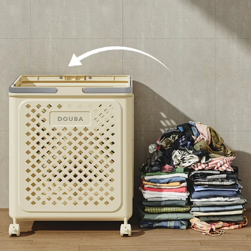 Multi-functional Toilet bathroom laundry basket folding dirty clothes storage basket with wheels removable laundry basket Oasis Select