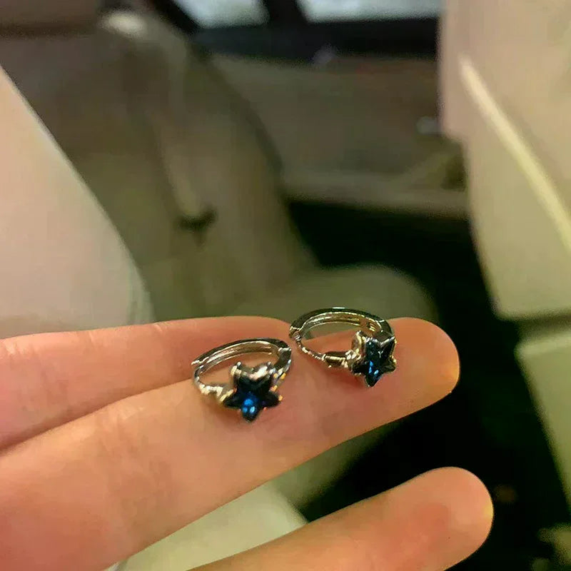 1 Pair New Trendy Shinning Pentagram Star Stud Hoop Earrings For Women Girls Simple Cute Sweet Vintage Earrings Piercing Jewelry Oasis Select Default Title