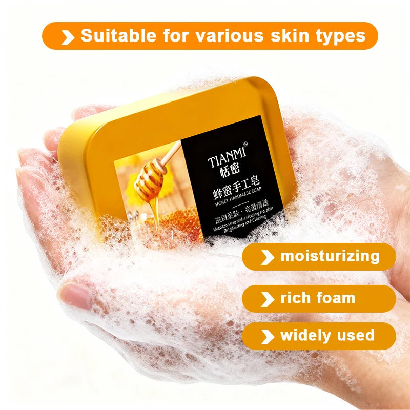 2PCS Honey Soap, Deep Cleaning, Hydrating and Moisturizing, Softens Rough Skin, Smoothes Skin, Easy to Carry for Outdoor Travel Oasis Select
