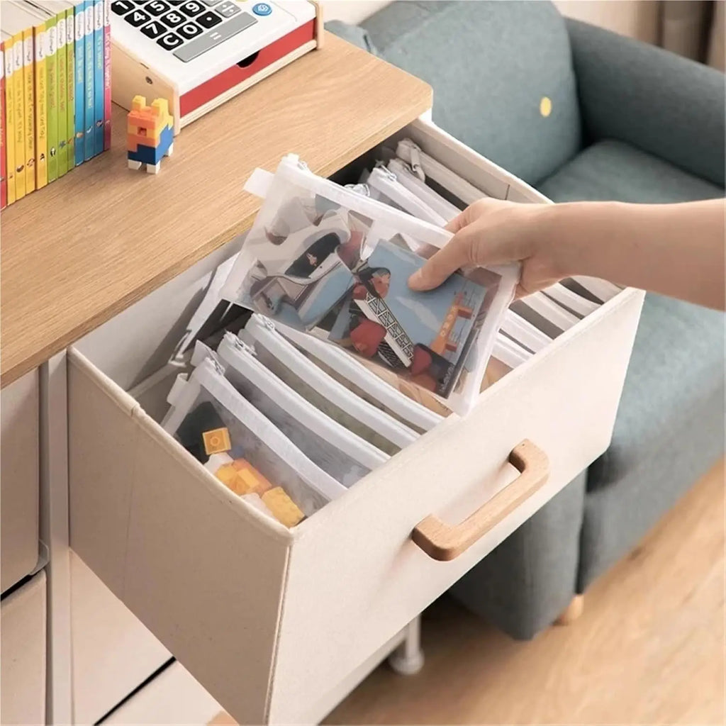 2/6/12PCS Clear Mesh Zipper Pouch Nylon Travel Toiletry Bag Makeup Organizer Stationery Pouch Portable Compact Oasis Select