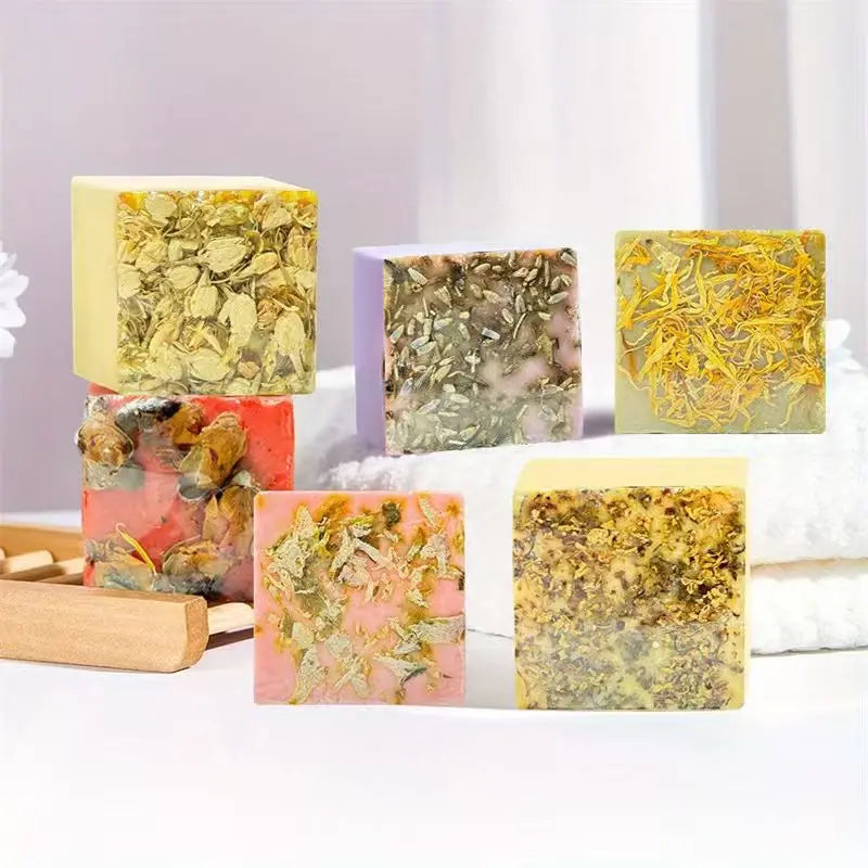 6pcs Creative Roses, Jasmine, Lavender Essential Oil, Soap and Soap Gift Box, Moisturizing Bath Soap, Suitable for Friends Oasis Select
