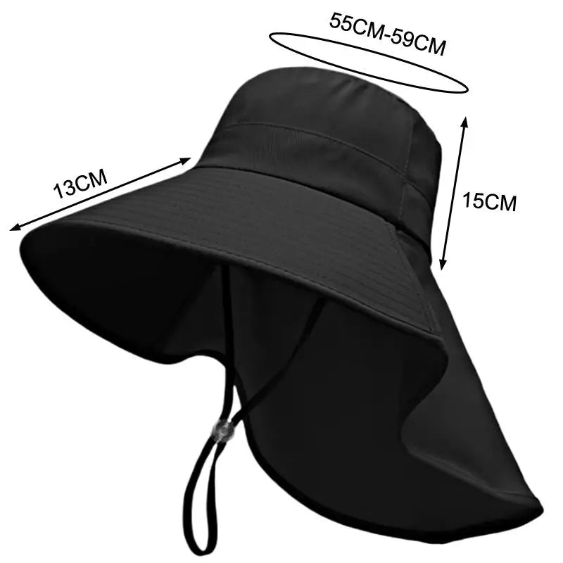 Women Adjustable Neck Flap Sun Hat Wide Brim UPF 50+ UV Protection Breathable Outdoor Travel Beach Cap Oasis Select