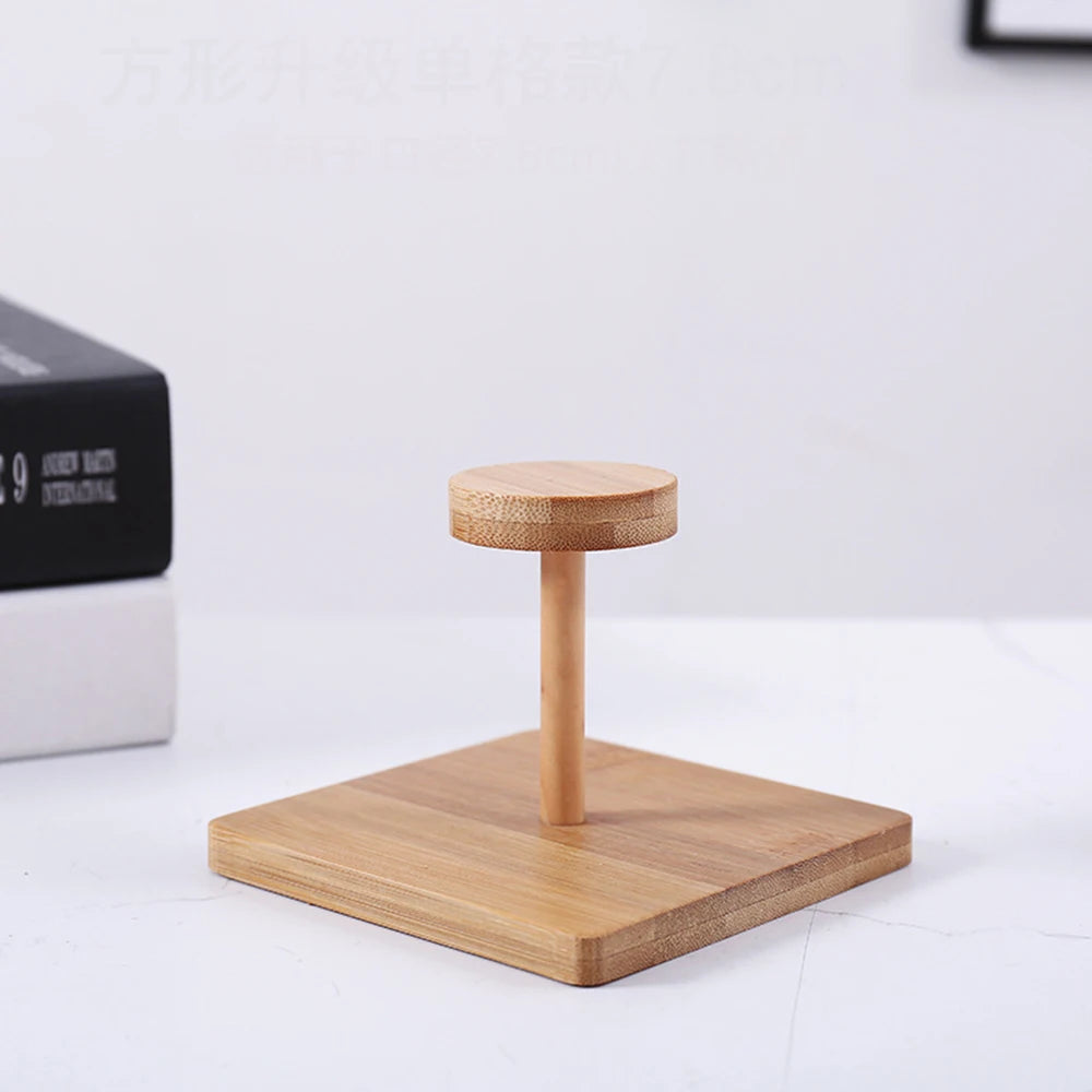 1pc Bamboo Wooden Cup Storage Rack Creative Round DIY Household Cup Holder For Disposable Paper Cup Counter Desktop Storage Rack Oasis Select Style 5