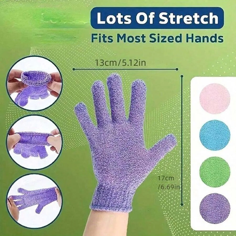 2pcs/6pcs/12pcs Reversible Exfoliating Shower Gloves, Body Scrub Gloves, ,Cleansing Tools Bath Towel Bath Products Back Scrub Oasis Select