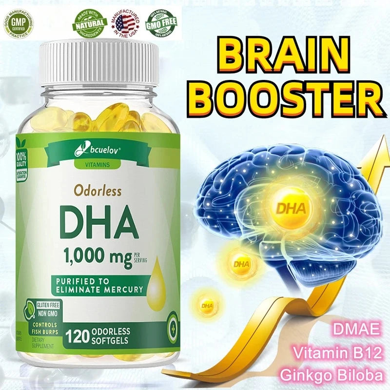 Bcuelov High Potency DHA Capsules – Brain & Cognitive Support DHA Brain Supplement Oasis Select