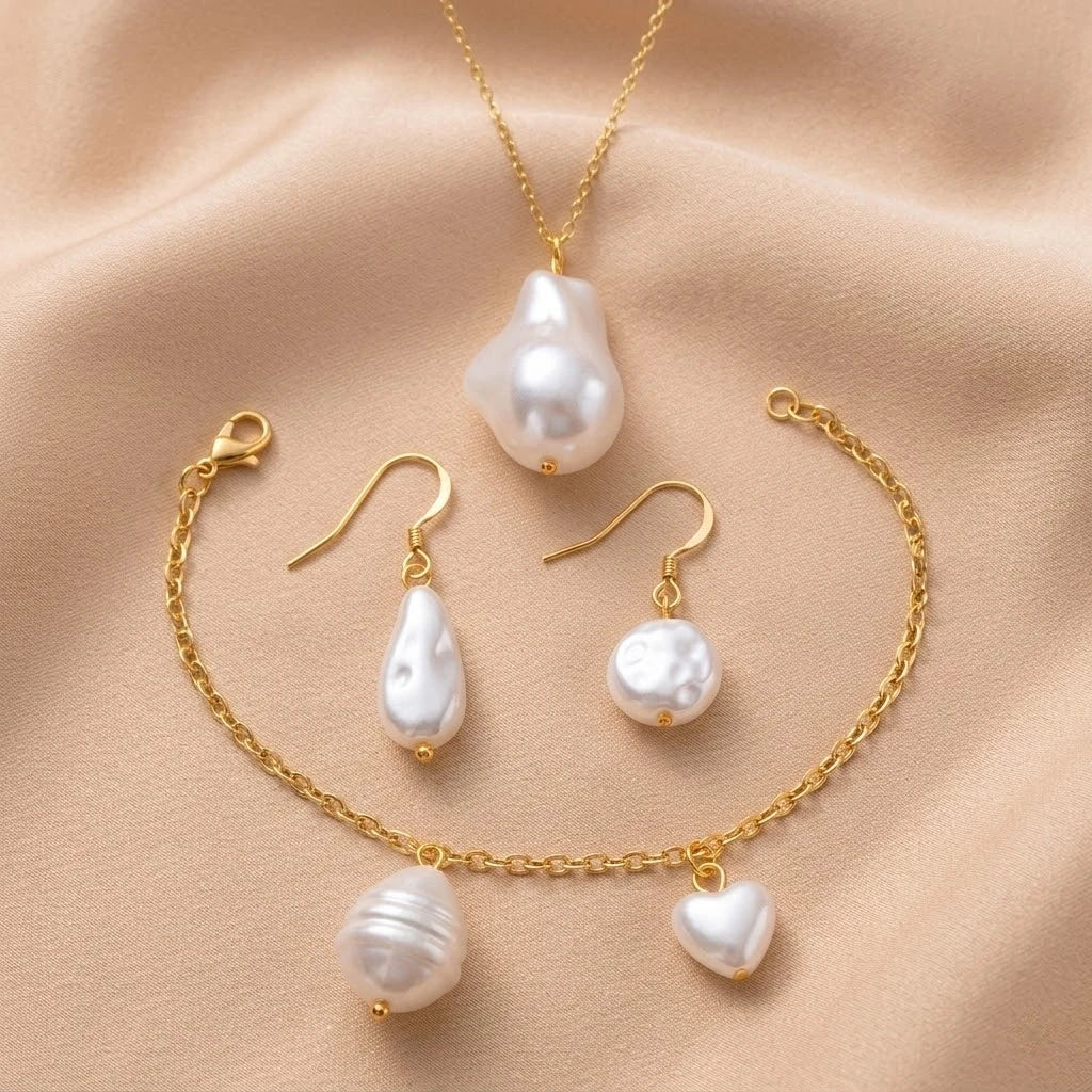 10Pcs Stainless Steel Pearl Pendant Charms Dangles Irregular Pear Pendant with Hoop for DIY Necklaces Earrings Jewelry Making Oasis Select