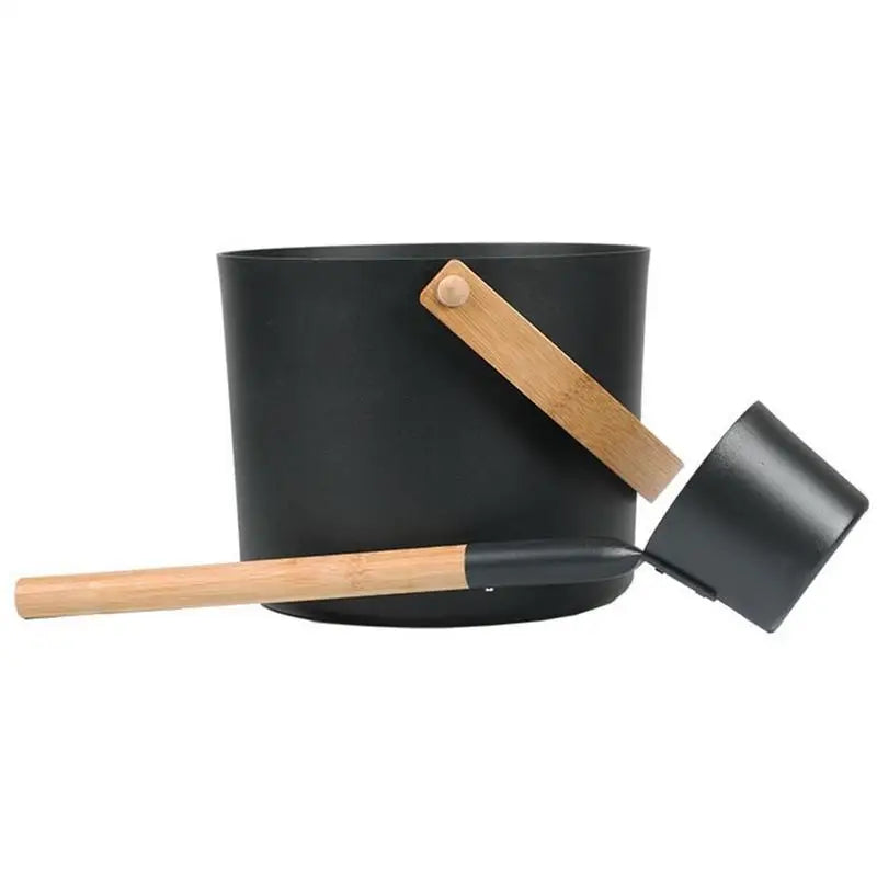 Sauna Bucket Hotel Portable Tool Luxurious Sauna Bucket Long Handle Spoon Bathroom Practical For Shower Bath Accessories Oasis Select