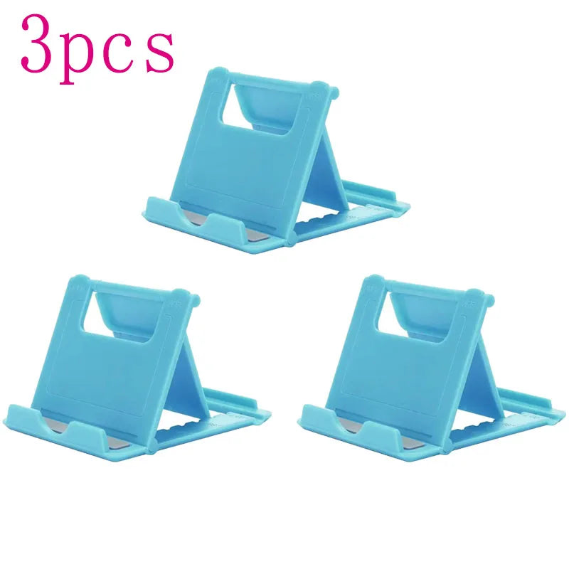 1/2/3Pcs Phone Desk Stand For Mobile Phone Tripod For iPhone Xsmax 12 13 Pro Huawei Xiaomi Mi 9 Plastic Foldable Desk Holder Oasis Select 3pcs Blue
