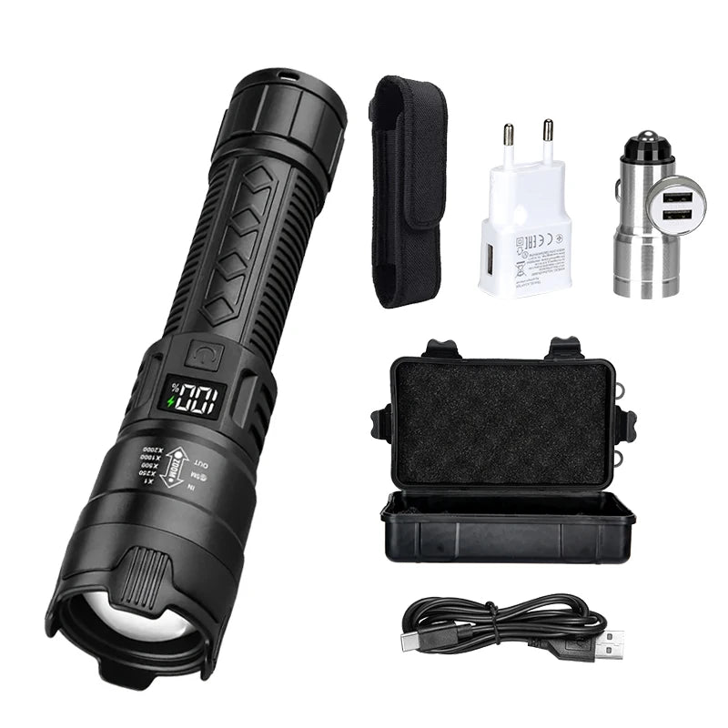 2000LM Rechargeable LED Tactical Flashlight | Zoom Torch