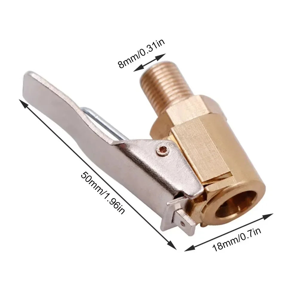 Portable Inflatable Pump for Car Tire Air Chuck Inflator Pump Valve Connector Clip-on Adapter Car Brass 6/8mm Tyre Wheel Valve Oasis Select