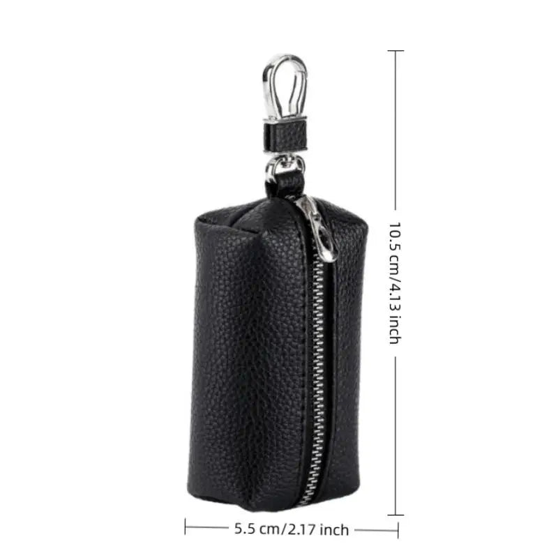 Double Zipper PU Leather Key & Coin Pouch with Metal Clip Key & Coin Pouch Oasis Select