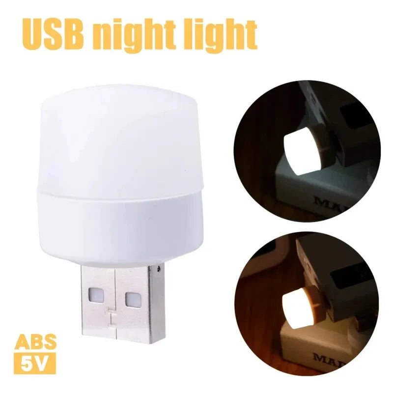 3/6/9/12pcs Reading Light USB Night Light Warm White LED Plug-In Light Bulb Portable Home Environment Light Energy-Saving Oasis Select