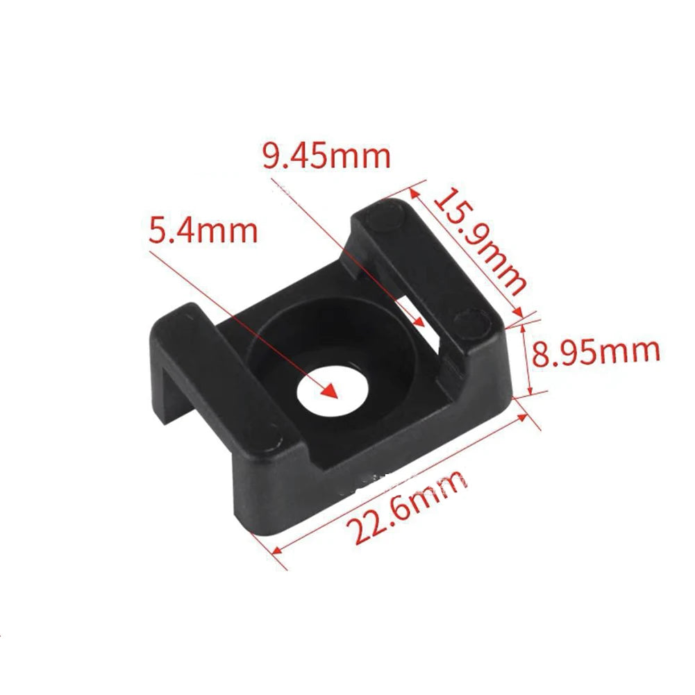 50pcs Cable Zip Ties Base Mount Screw Fixing Wire Holder Organizer Retardant Black 2Sizes Oasis Select 2S STM-2S 5MM hole