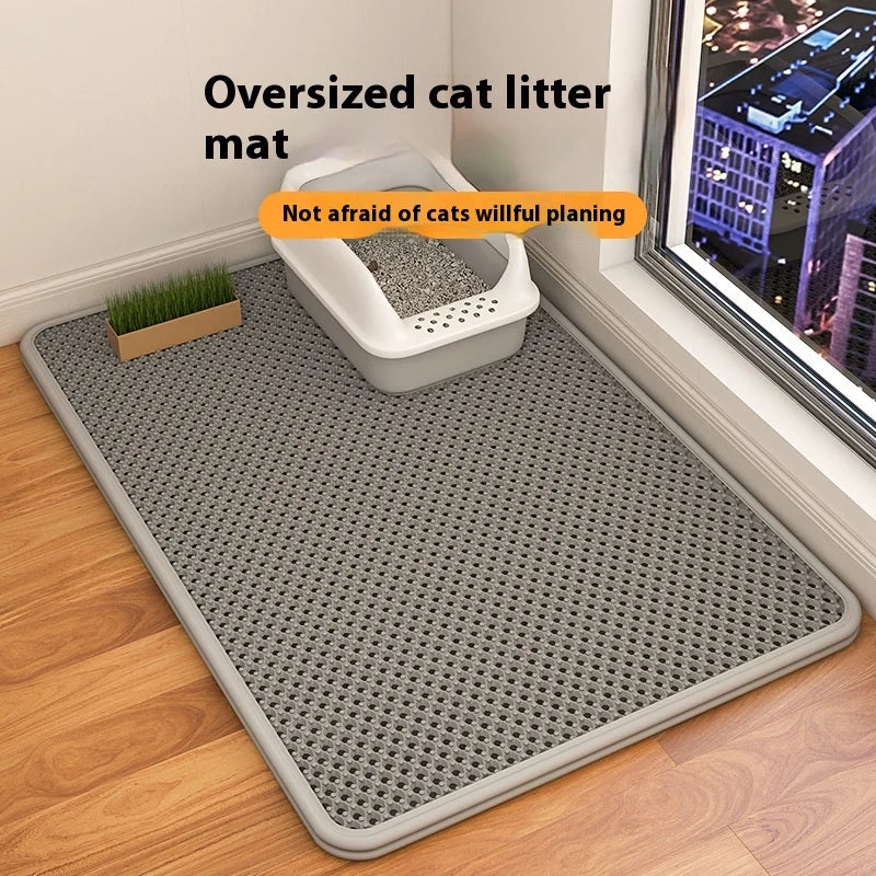 Double-Layer Filter Anti-Spillage Cat Litter Box Pad | Anti-Leakage Cat Cage Toilet Pad for Mess Control Oasis Select