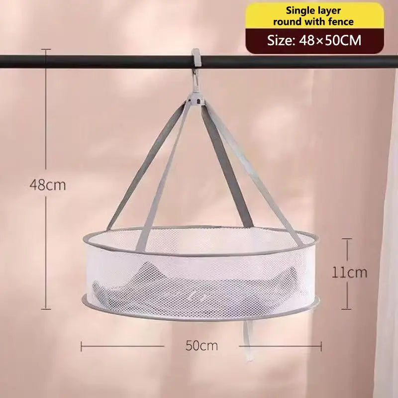 1/2 Layer Home Foldable Mesh Clothes Basket Clothes Net Sweater Anti Deformation Flat Clothes Basket Socks Underwear Tool Oasis Select 1