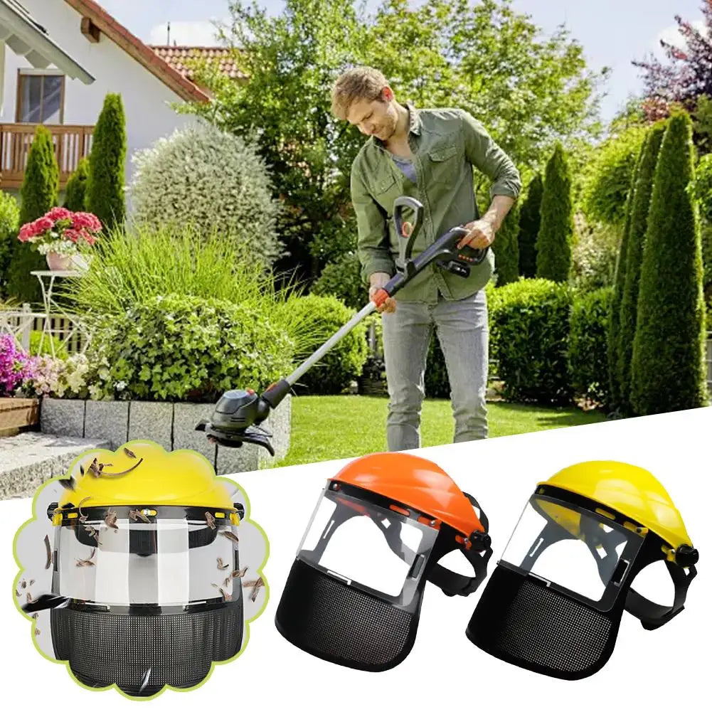 Garden Safety Helmet – Iron Mesh Face Mask for Lawn Mowing