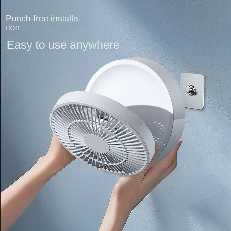 2023 New Fan With Remote Control Portable Wall-hanging Rechargeable Usb Electric Folding Fan Nightlight Air Cooler Household Oasis Select