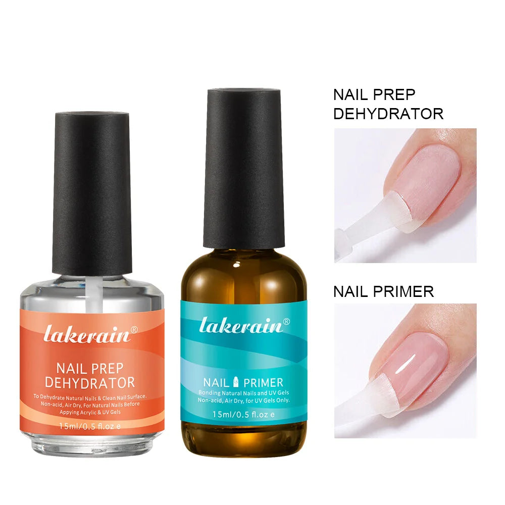 2Pcs 15ml Nail Primer Fast Air Dry Prep Dehydrator For Nail Soak Off Base Primer Gel First Nails Gel for Manicure Tools Oasis Select 1 set