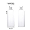 2Pcs Borosilicate Transparent Glass Cup No Scale Portable Leak-Proof Water Bottle, for Coffee, Juice, Milk, Tea, Other Beverages Oasis Select 1000ml-2Pcs 300ML-1000ML