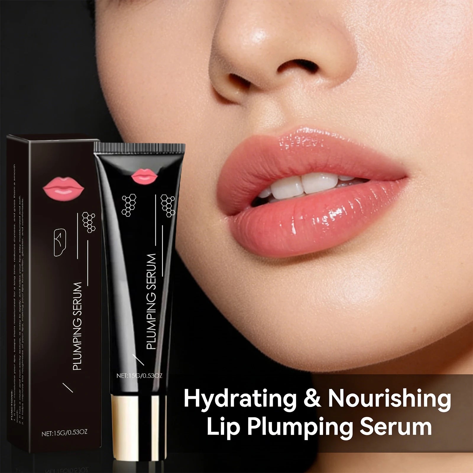 Plumping Serum for Lip Fade Fine Lines Lip Volumizing Serum for Smoother,Fuller Lips Sexy Enhance Lip Elasticity Lips Care 15g Oasis Select