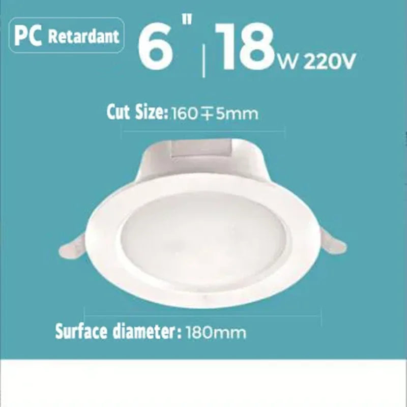 LED Emergency Recessed Downlight | Motion Sensor & 3-Hr Backup