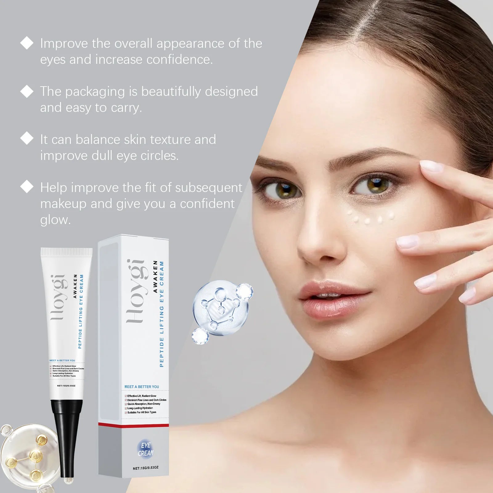 Hoygi Polypeptide Eye Cream – Dark Circles & Puffiness Peptide Eye Cream Oasis Select