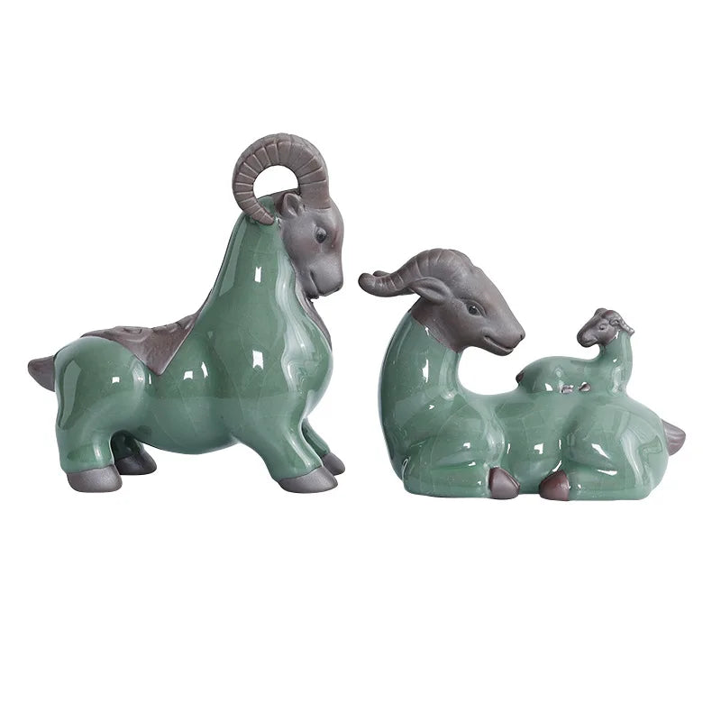 Purple Clay Tea Pet Sheep Figurine Ceramic Personalized Creative Wealth-Attracting Desktop Tea Pet Twelve Zodiac tea pet Oasis Select