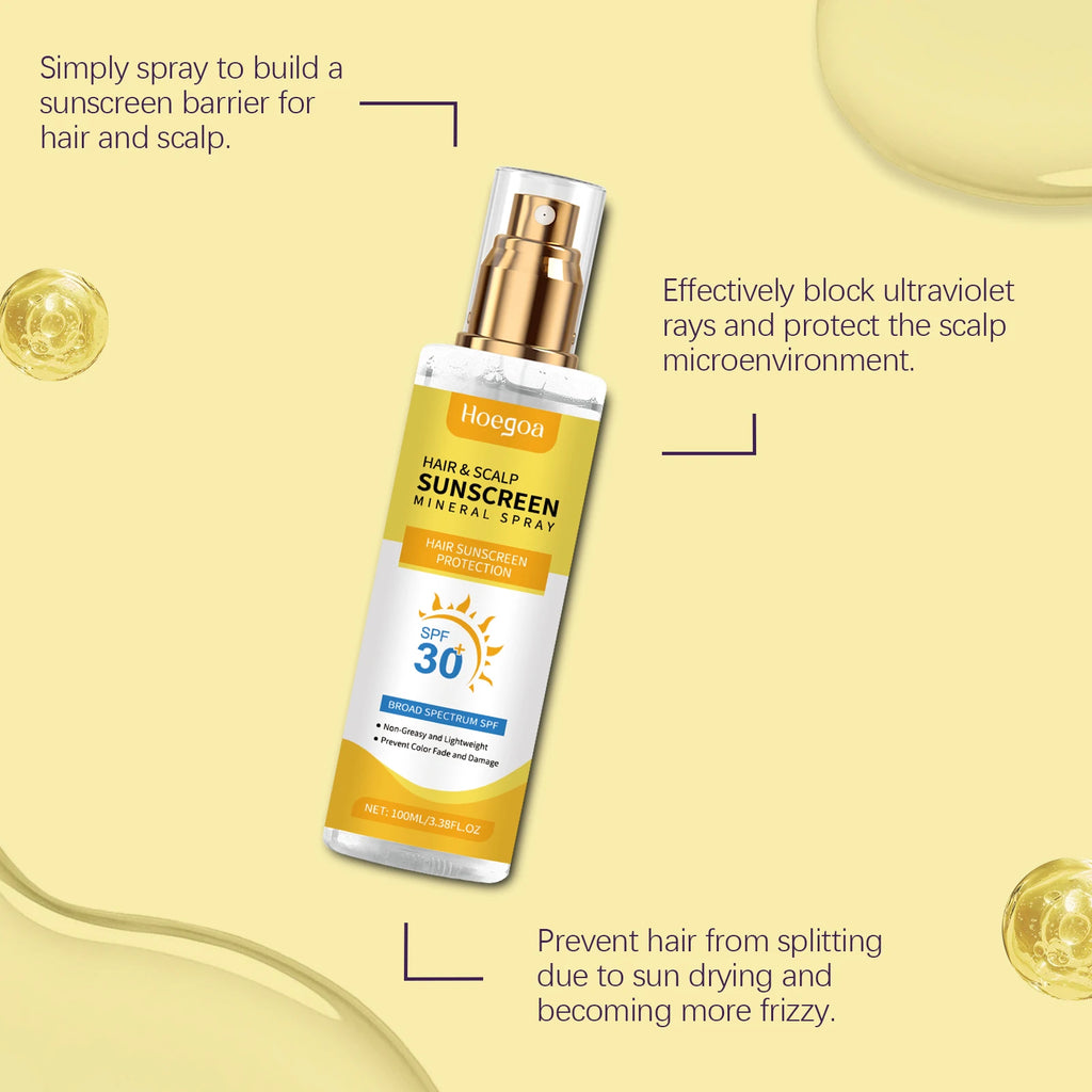 Scalp Hair Sunscreen Spray For Dyed Highlighted Hair UV Protection Prevent Hair Fading Dryness Lightweight Scalp Sunscreen Care Oasis Select