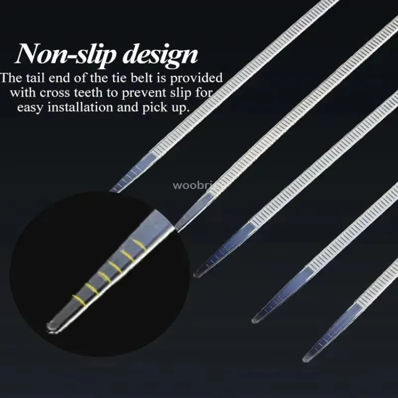 100-1000PCS Self-locking Plastic Nylon Tie Black Fastening Strap Cable-Tie-Set Cable Zip Tie Fastening Ring Zip Wraps Strap Tie Oasis Select