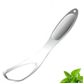 Stainless Steel Tongue Scraper Fan-Shaped Tongue Cleaner for Fresh Breath, Oral Hygiene Care Tool Coated Tongue Toothbrush Oasis Select silver