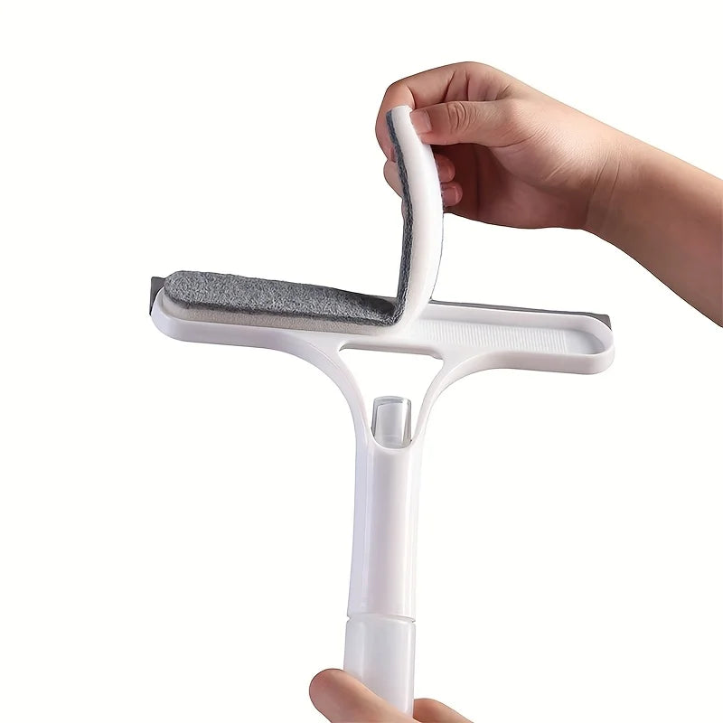 3-in-1 Glass Cleaning Tool for Home Bathroom Mirror and Windows, Water Wiper Squeegee for Shower and Glass Surfaces Oasis Select white
