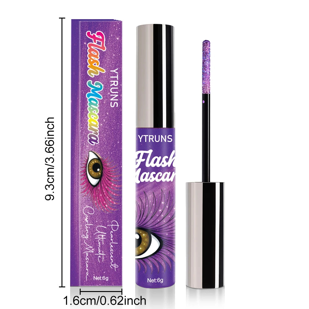 7 Color Shimmer Glitter Mascara – Waterproof Lengthening Formula