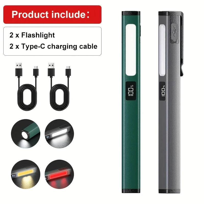POCKETMAN Magnetic COB Pen Work Light USB Rechargeable LED