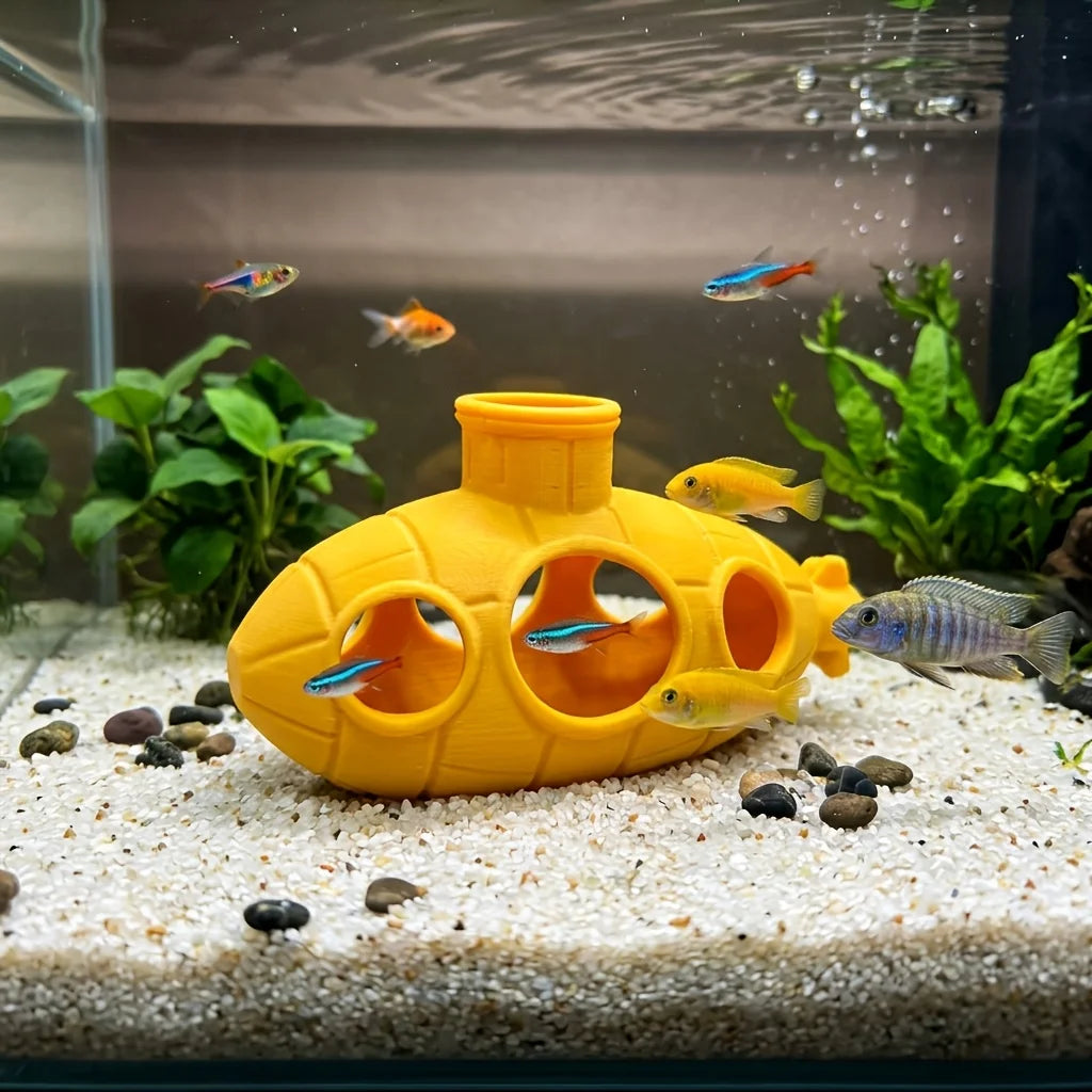 Submarine Fish Tank Decoration Aquarium Decoration The Hiding Place of Small Fish Submarine Excellent Gift for Fish Farming Oasis Select