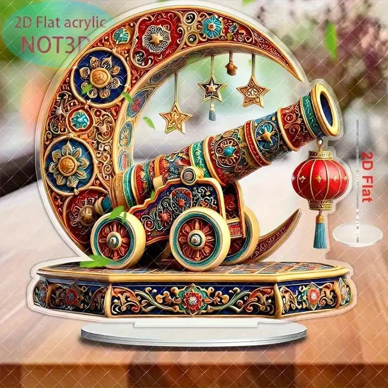 2D Acrylic Arabian Camel & Evil Eye Tree Desk Figurine