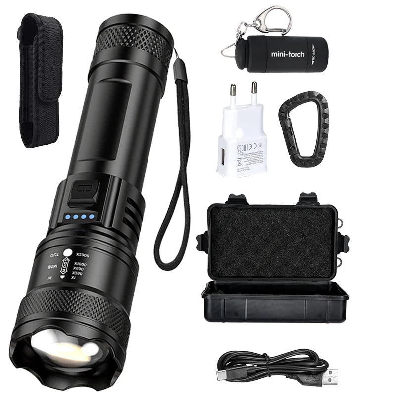 ZHIYU Super Bright USB Rechargeable LED Tactical Flashlight
